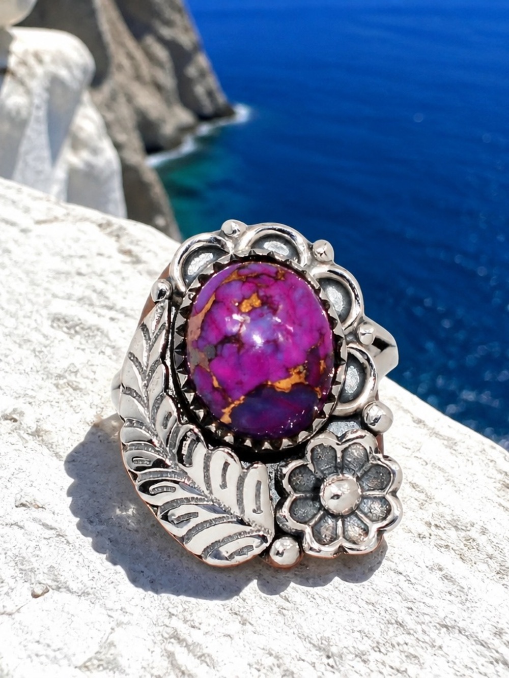 NEW! Southwestern Purple Copper Turquoise Ring